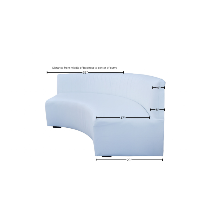White Minimal Serpentine Bench - Image 4