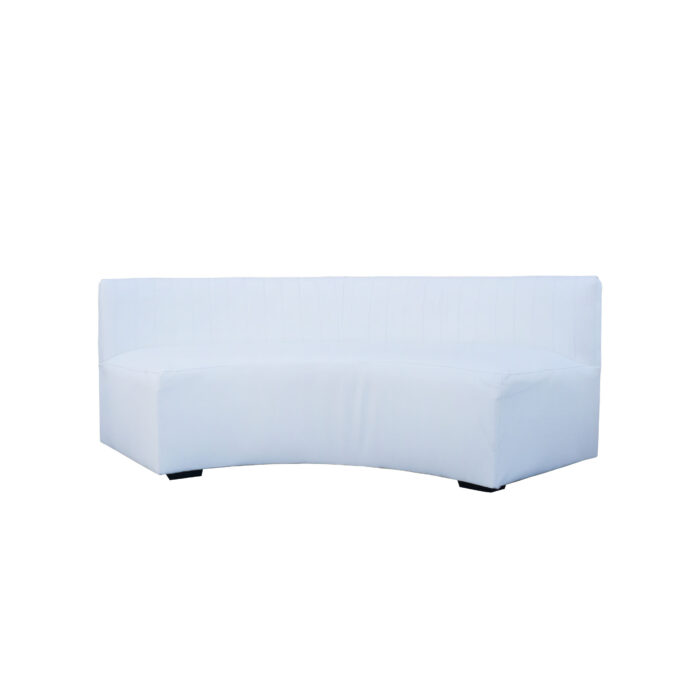 White Minimal Serpentine Bench