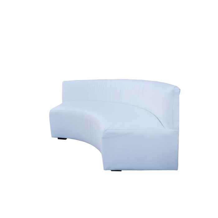 White Minimal Serpentine Bench - Image 2