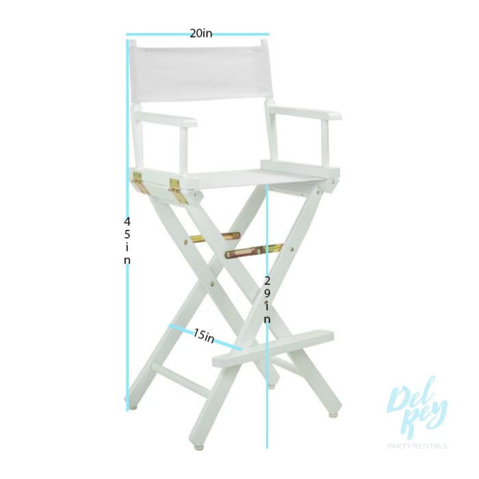 White Tall Directors Chair - Image 2