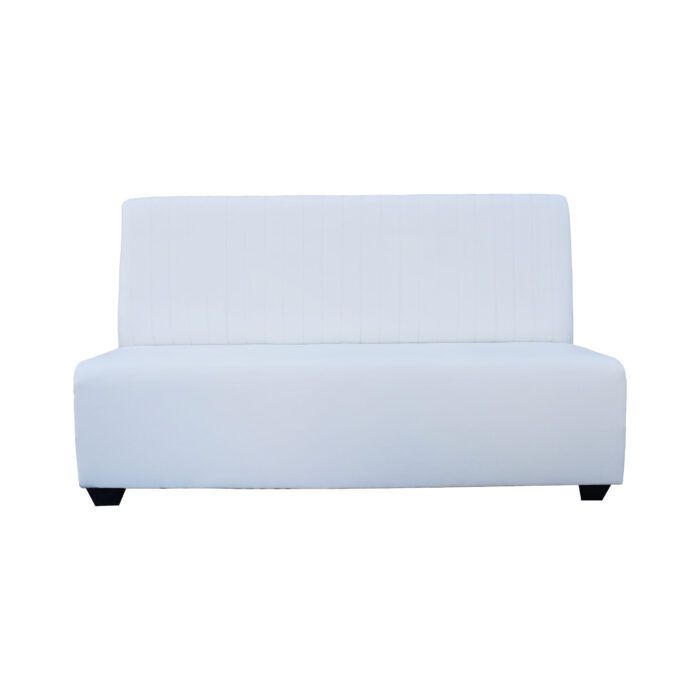 6 Ft. White Lounge High Back Bench
