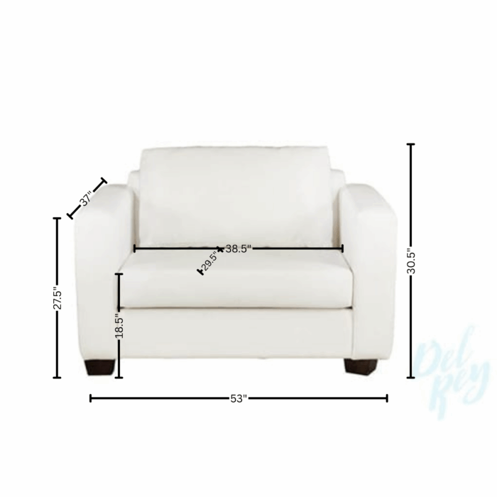White Lounge Love Seat - Image 3